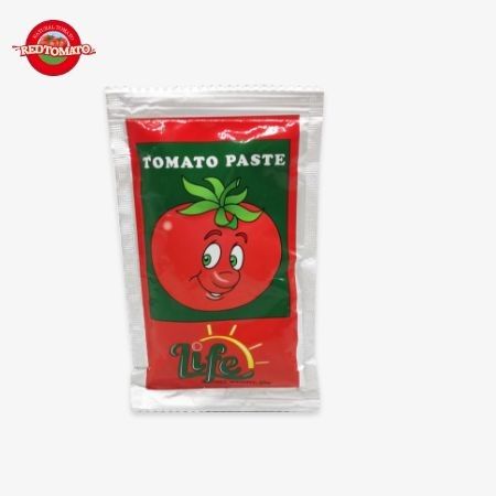 OEM কারখানার দাম আইএসও টমেটো পেস্ট পকেটে, 30%-100% বিশুদ্ধতা 50 গ্রাম ফ্ল্যাট স্যাকেট রেড টমেটো পেস্ট