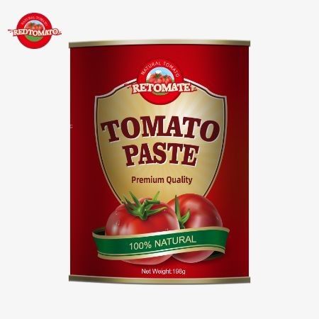 198 গ্রাম টমেটো প্যাস্ট কনসার্ট OEM ISO HACCP BRC FDA উত্পাদন মান মেনে চলে