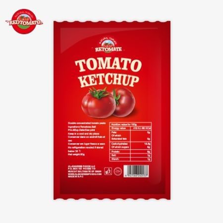 OEM 36g টমেটো কেচআপ স্যাকেট চীন থেকে তৈরি খাঁটি প্রাকৃতিক উপাদানের সাথে কারখানার মূল্যে উপলব্ধ