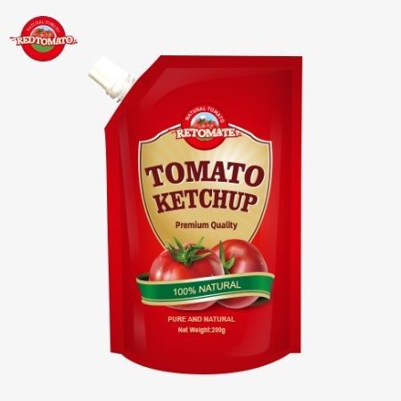 OEM 200g স্যাচেট কেচপ, যা সম্পূর্ণ প্রাকৃতিক স্বাদযুক্ত, কারখানার দামের জন্য উপযুক্ত।