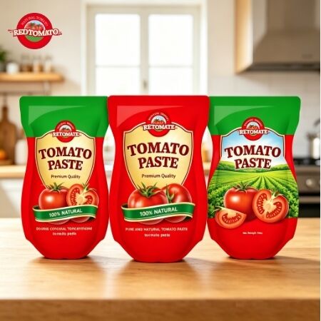 140g Stand-Up Sachet Tomato Paste with Sweet and Sour Flavor and 22-30 Purity