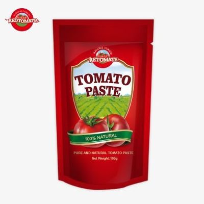 গুড কোয়ালিটি চীন কারখানা 100g ইন স্ট্যান্ড আপ স্যাচেট টমেটো পেস্ট