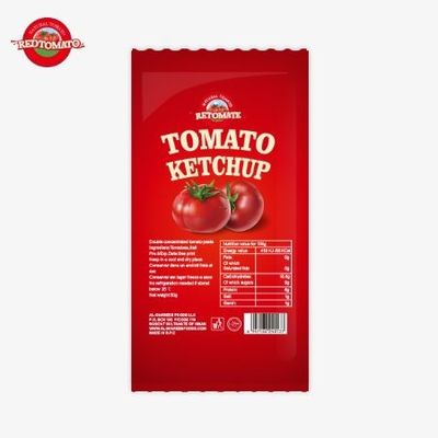 OEM 30 গ্রাম টমেটো কেচআপ স্যাকেট বিশুদ্ধ প্রাকৃতিক স্বাদ সহ আইএসও এইচএসিসিপি বিআরসি এবং এফডিএ সম্মত